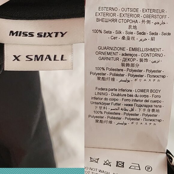 Miss Sixty Black 100% Silk Chiffon Ruffle Sheer Zipper Off Maxi Dress - Picture 7 of 7